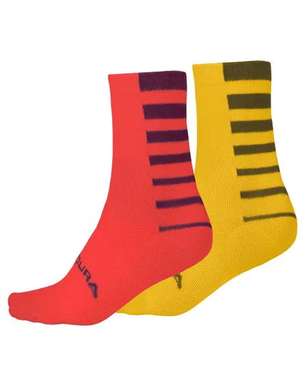 Chaussettes Homme COOLMAX STRIPE (LOT DE 2 PAIRES) Rouge Pomegranate