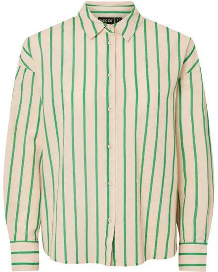 Chemise Femme PCJAVIA LS Stripe Shirt WVN