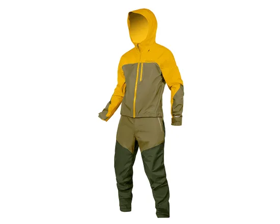 Combinaison VTT imperméable Homme SINGLETRACK Jaune Moutarde