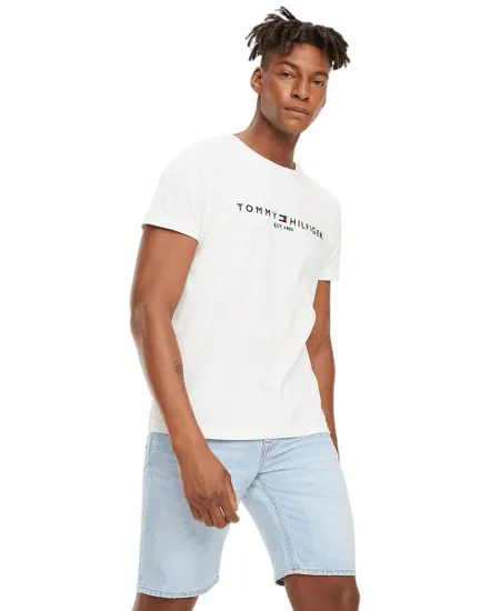 T-shirt col rond Homme CORE TOMMY LOGO TEE Blanc