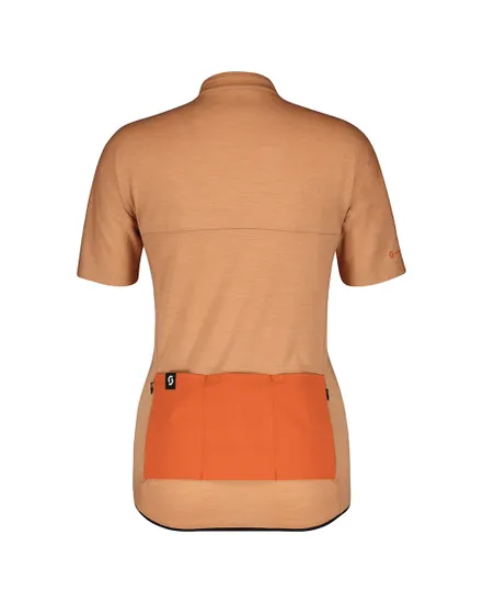 Maillot manches courtes Femme GRAVEL MERINO Rose Beige/Orange