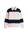 Polo manches longues Femme BADGE STRIPE RUG Rose Pale/Marine