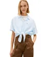 Chemise Femme Tie Front Linen Shirt