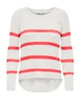 Pull en maille manches longues Femme ONLGEENA XO L/S PULLOVER KNT NOOS Blanc