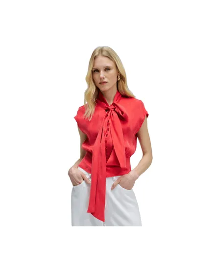Blouse Corset Femme Rouge Salsa