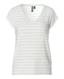 T-shirt manches courtes Femme PCBILLO TEE LUREX STRIPES JRS NOOS BC Blanc