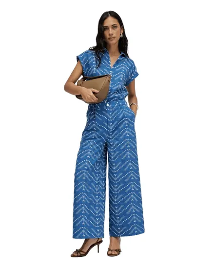Pantalon Femme Chino Large Brodé