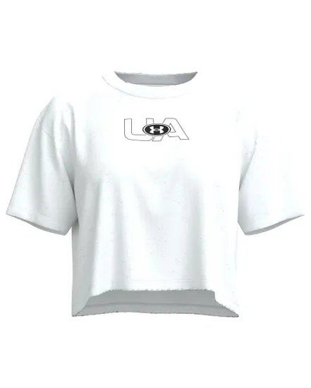 T-shirt court manches courtes Femme UA BRANDED LOGO CROP SS Blanc