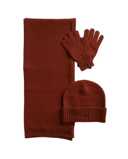 Coffret Écharpe, Bonnet et Gants Femme ALLOS Grenat