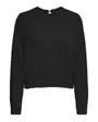 Pull manches longues Femme VMPLUME LS O-NECK KEYHOLE BLOUSE GA BOO Noir