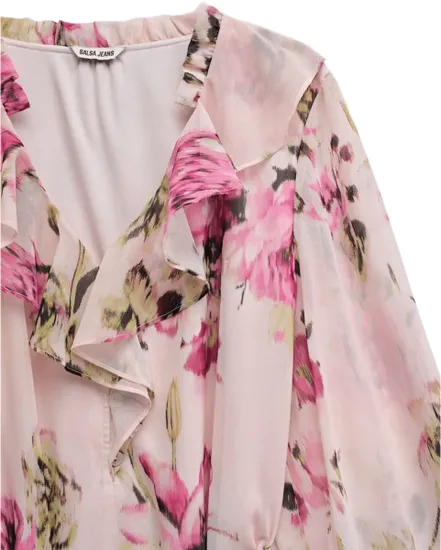 Robe Femme A-Line Avec Volants Et Ceinture Salsa
