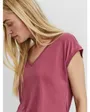 T-shirt manches courtes Femme VMFILLI SS V-NECK TEE GA NOOS Rose