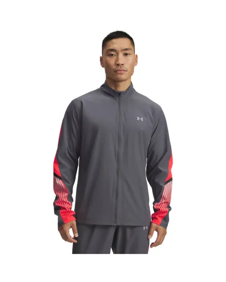 Veste zip à capuche Homme UA VELOCITI STORM JACKET Gris