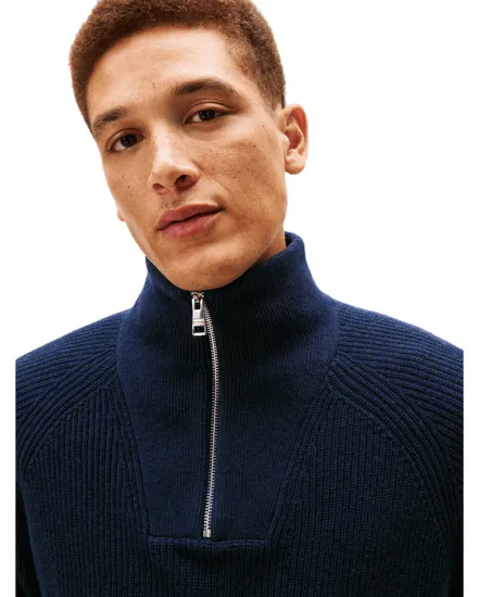 Pull Homme Fisherman Rib Zip Mock