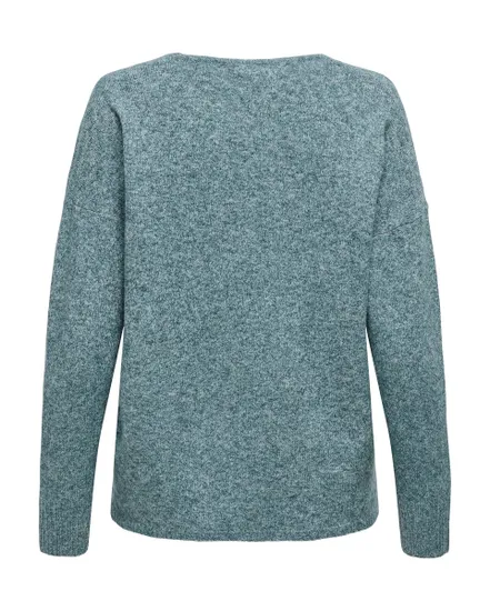 Pull en maille manches longues Femme ONLRICA LIFE L/S V-NECK PULLO KNT NOOS Vert