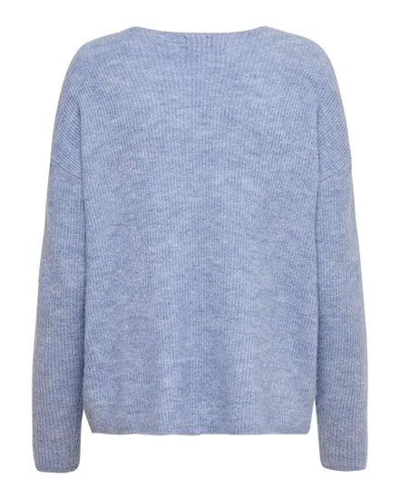 Pull en maille manches longues Femme ONLCAMILLA V-NECK L/S PULLOVER KNT NOOS Ble
