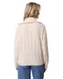 Pull col V Femme SOFT WOOL CABLE 1/2 Écru Chiné