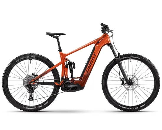 VTT électrique tout suspendu Unisexe E-RIOT TRAIL Orange/Marron