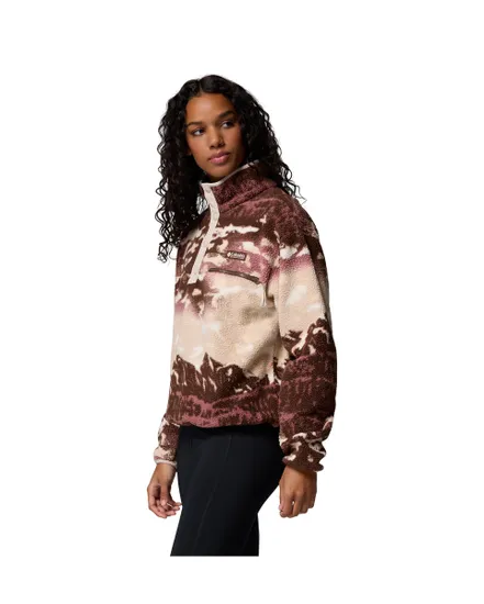 Polaire Femme HELVETIA II PRINTED CROPPED HALF SNAP Marron