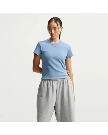 T-shirt Femme W NSW RIB TGHT SS TEE Bleu