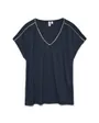 T-shirt Femme VMJACKIE S/L V-NECK TOP JRS BTQ Bleu