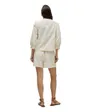 Blouse Femme Broderie 3D Relief Blanc Crème