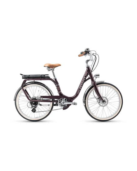 Vélo électrique urbain Unisexe ELC01 24 CENTRAL 400 Wh Aubergine