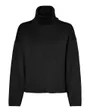 Pull manches longues Femme VMGOLD NEEDLE WIDE LS ROLLNECK BLOUSE Noir