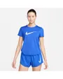 T-shirt Femme W NK ONE SWSH HBR DF SS TOP Bleu