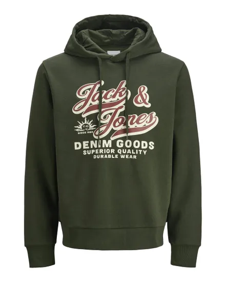 Sweat à capuche Homme JJELOGO SWEAT HOOD 2 COL 25/26 NOOS Vert