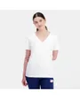 T-shirt Femme ESS P24 TEE SS COL V N1 W Blanc