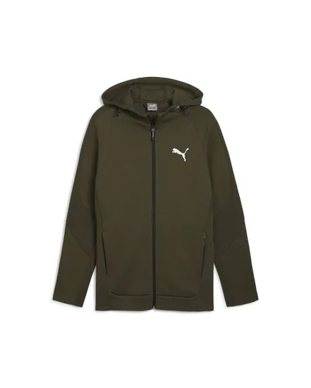 Sweat zip à capuche Homme M EVOSTRIPE FZ HDY DK Vert