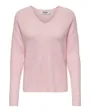Pull en maille manches longues Femme ONLCAMILLA V-NECK L/S PULLOVER KNT NOOS Ros
