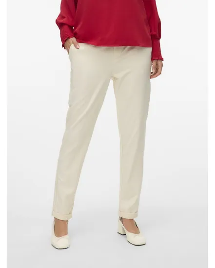 Pantalon Femme VMMAYA MW LOOSE SOLID PANT NOOS Beige