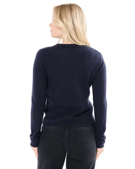 Pull col V Femme SOFT WOOL V-NK SWEAT Bleu Marine