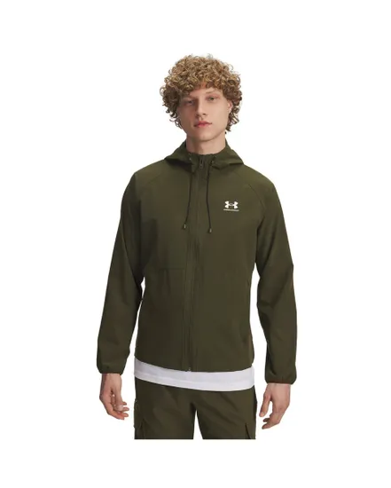 Veste zip à capuche Homme UA VIBE WOVEN JACKET Vert