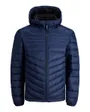 Blouson manches longues Homme JJEHERO PUFFER HOOD SN Bleu