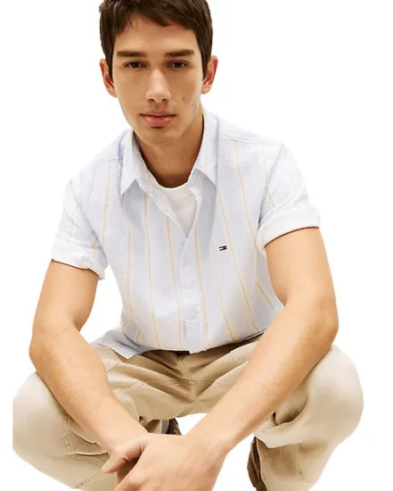 Chemise Homme Seersucker Pattern Shirt