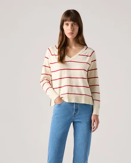 Pull Femme PETAL VNECK SWEATER Beige