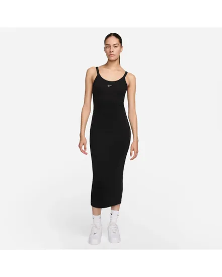 Robe longue Femme W NSW NK CHLL KNT MRIB TNK DRS Noir