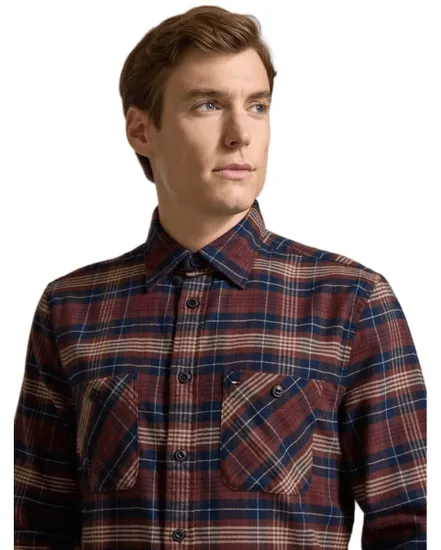 Chemise Homme FLANNEL TARTAN POCKET RF SHIRT Bordeaux