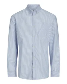 Chemise Homme Oxford Rayée Bleu Clair