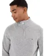 Pull col zippé Homme LAMBSWOOL ZIP MOCK Bleu Chiné