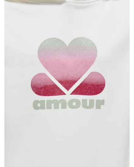 Sweat à capuche Fille KOGMENA L/S GLITTER HOOD CS SWT Blanc