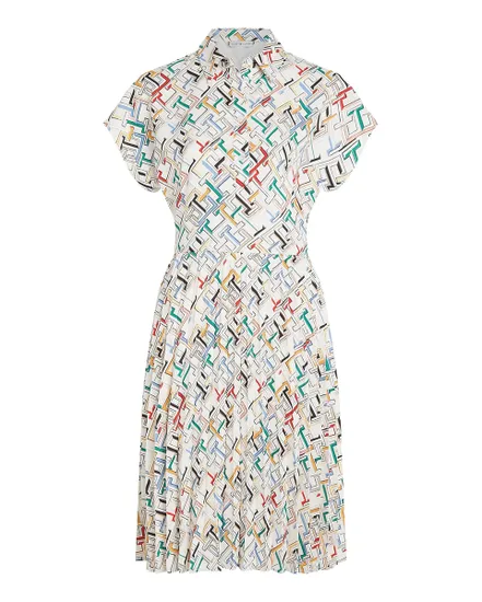 Robe Chemise Femme Plissée Monogramme TH