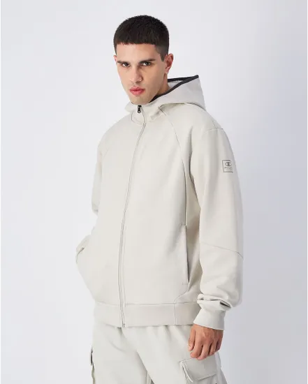 Sweat zip à capuche Homme HOODED FULL ZIP SWEATSHIRT Beige