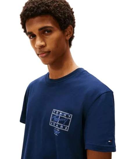 T-shirt col rond Homme REG SIGN SPRAY S Bleu Marine