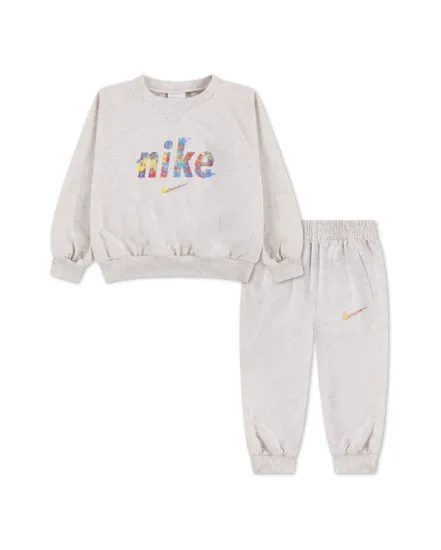 Ensemble de survetement Jeune enfant NKN E1D1 GFX FT CREW SET Gris
