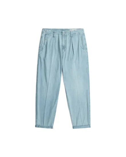 Pantalon Homme Pleated Chino Denim Relaxed Tapered