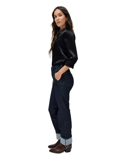 Jean Femme SECRET CHINO STRAIGHT DENIM Bleu Foncé